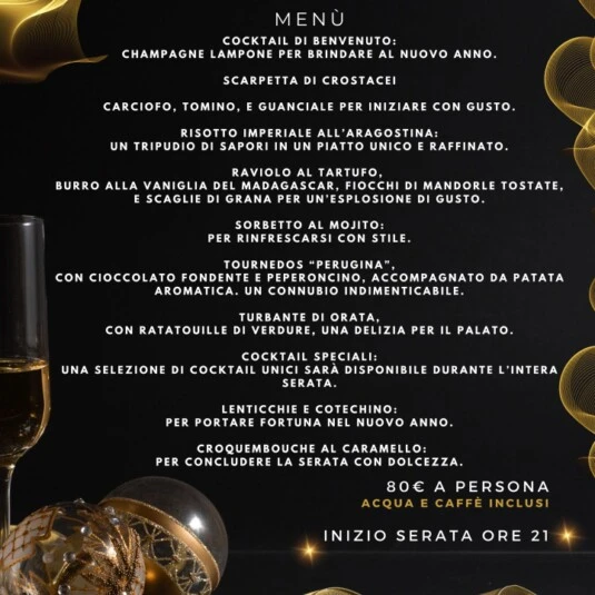 Menù del cenone di Capodanno 2024 al Balestruccio